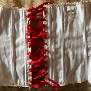 White Corset with Red Accents